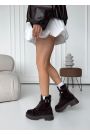 Черевики берці жіночі замша brown з пряжкою 8545-28