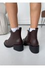 Черевики ботильйони жіночі шкіряні brown Lolita 8546-28