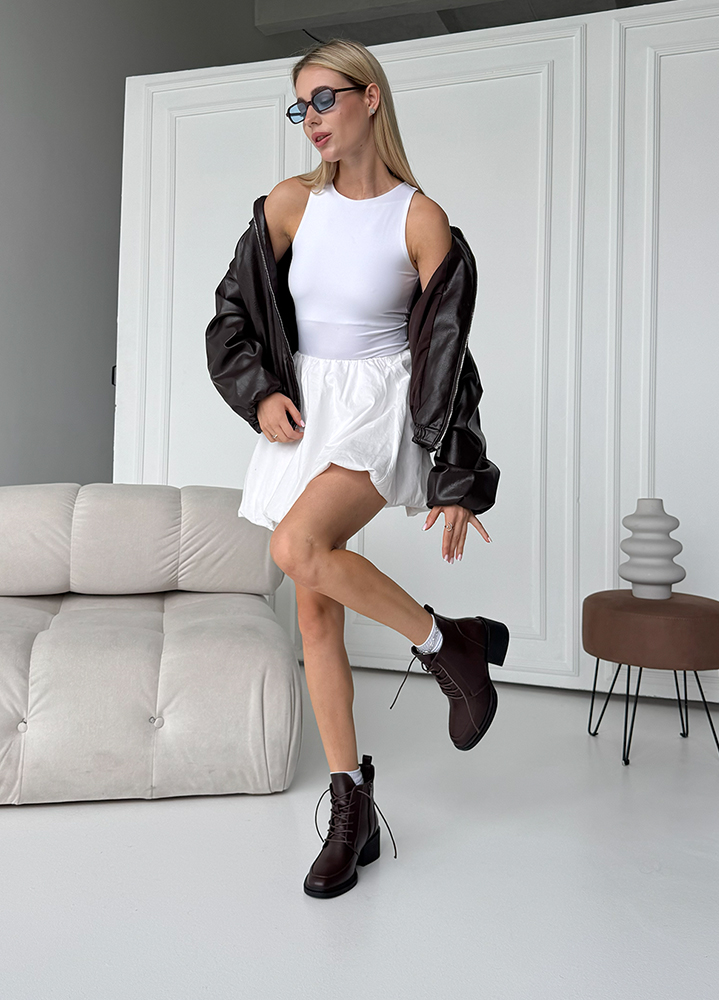 Черевики ботильйони жіночі шкіряні brown Lolita 8546-28
