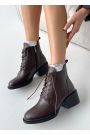 Черевики ботильйони жіночі шкіряні brown Lolita 8546-28