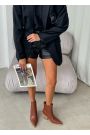 Ботинки казаки женские кожаные brown 8251-28