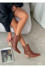 Ботинки казаки женские кожаные brown 8251-28