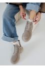 Ботинки короткие женские замшевые беж 8533-28
