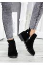 Ботинки короткие женские замшевые черные 7240-28