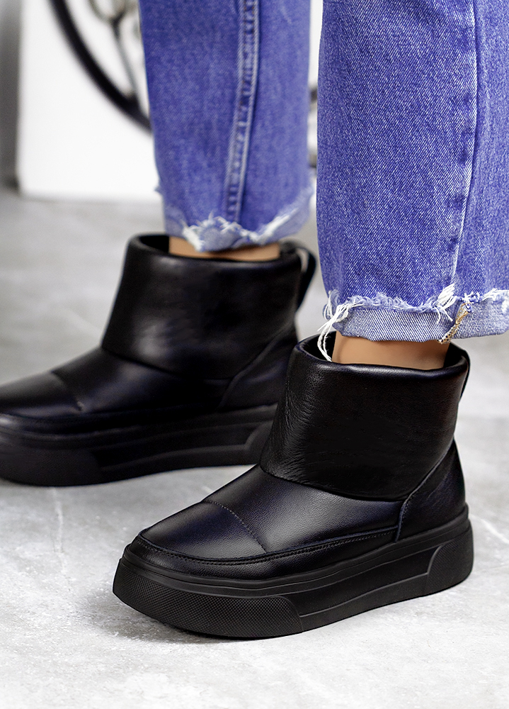 Угги женские натуральная кожа черные Abbie 8079-28