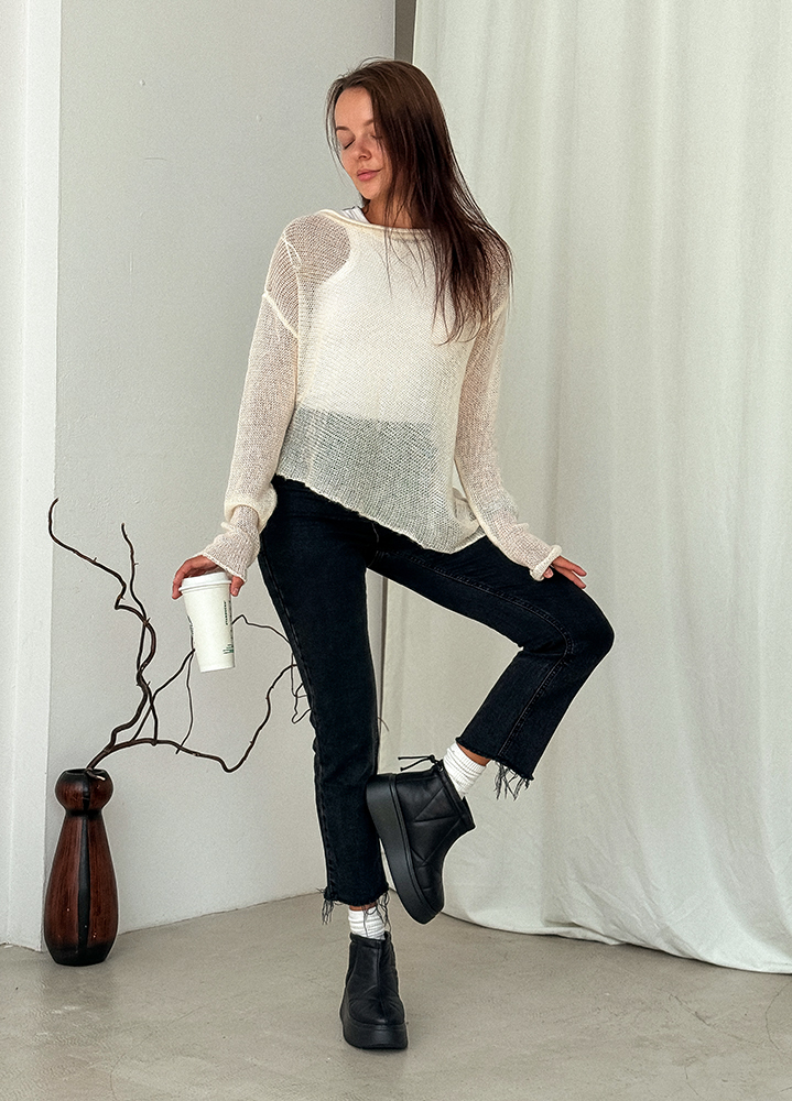 Угги женские натуральная кожа на платформе черные 8212-28