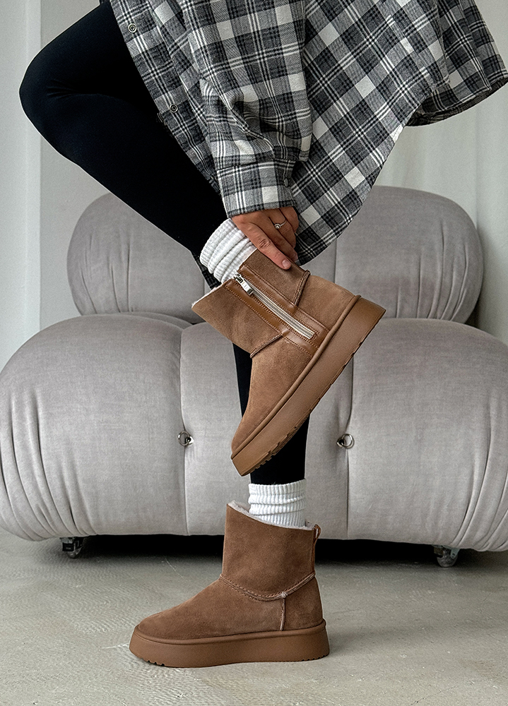 Уггі жіночі натуральна замша мокко 8245-28