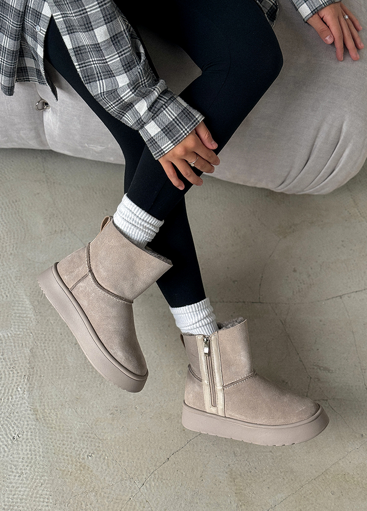 Угги женские натуральная замша серые 8247-28