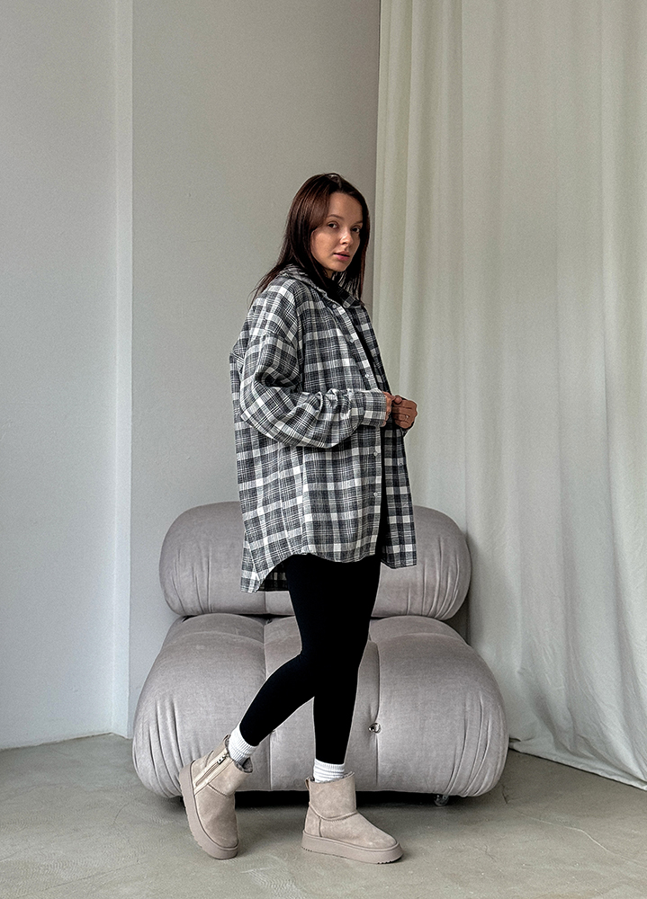 Угги женские натуральная замша серые 8247-28