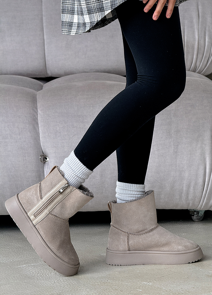 Угги женские натуральная замша серые 8247-28