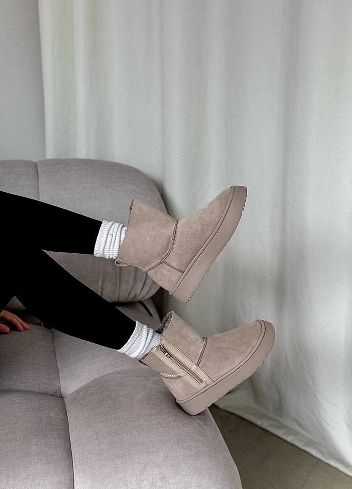 Угги женские натуральная замша серые 8247-28