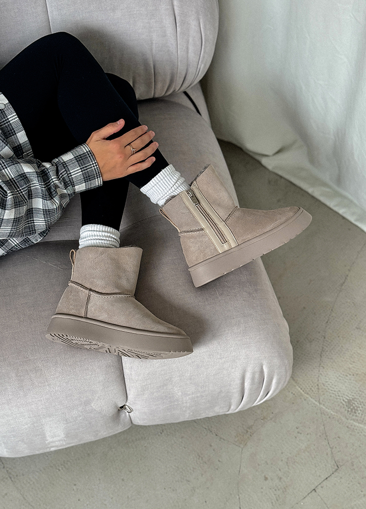 Угги женские натуральная замша серые 8247-28