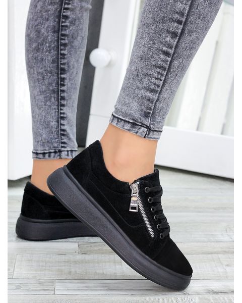 Кеды Джузеппе черная замша 7466-28