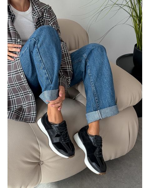 Кроссовки женские кожаные черные Balance 8228-28