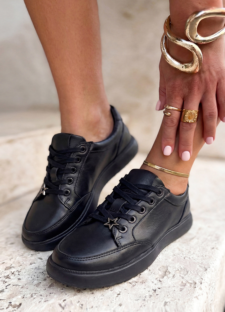 Кеди жіночі STAR шкіряні barefoot чорні 8620-28