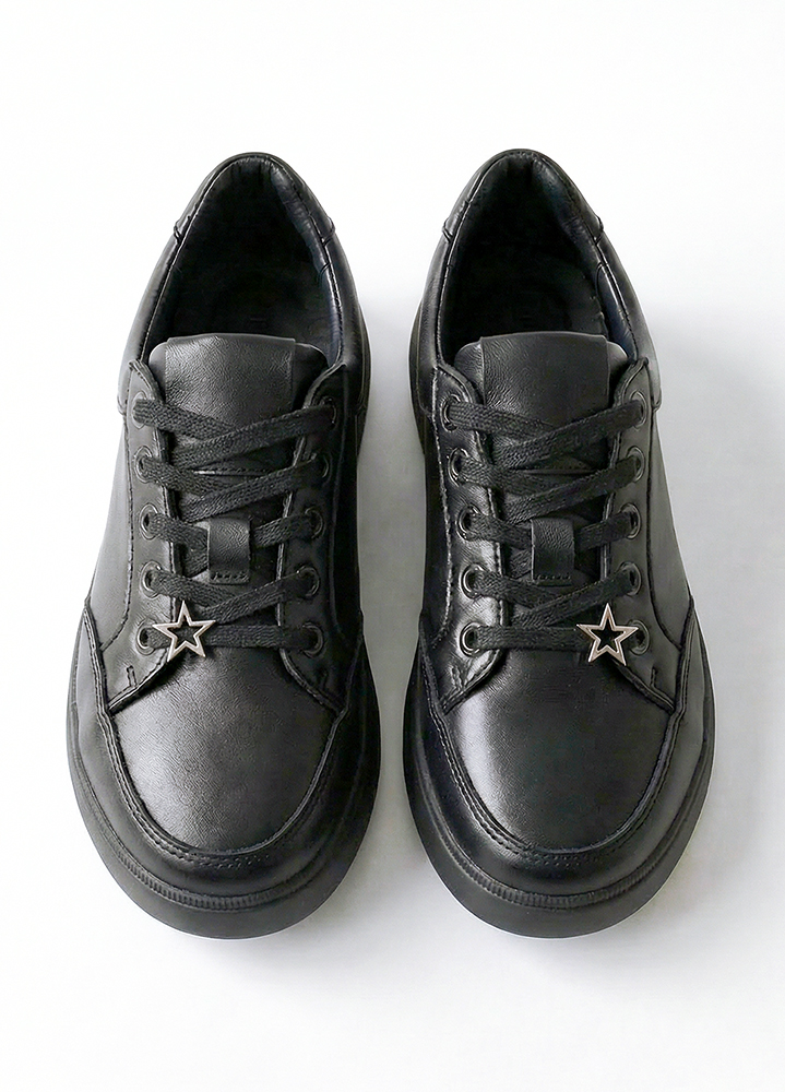 Кеди жіночі STAR шкіряні barefoot чорні 8620-28