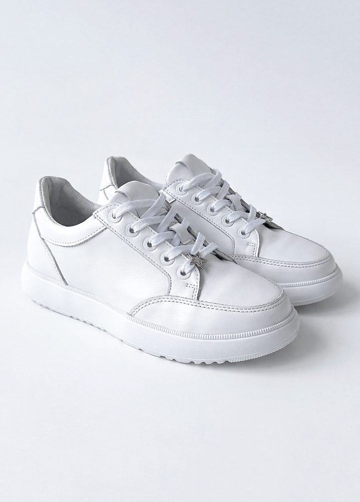 Кеди жіночі STAR шкіряні barefoot білі 8621-28