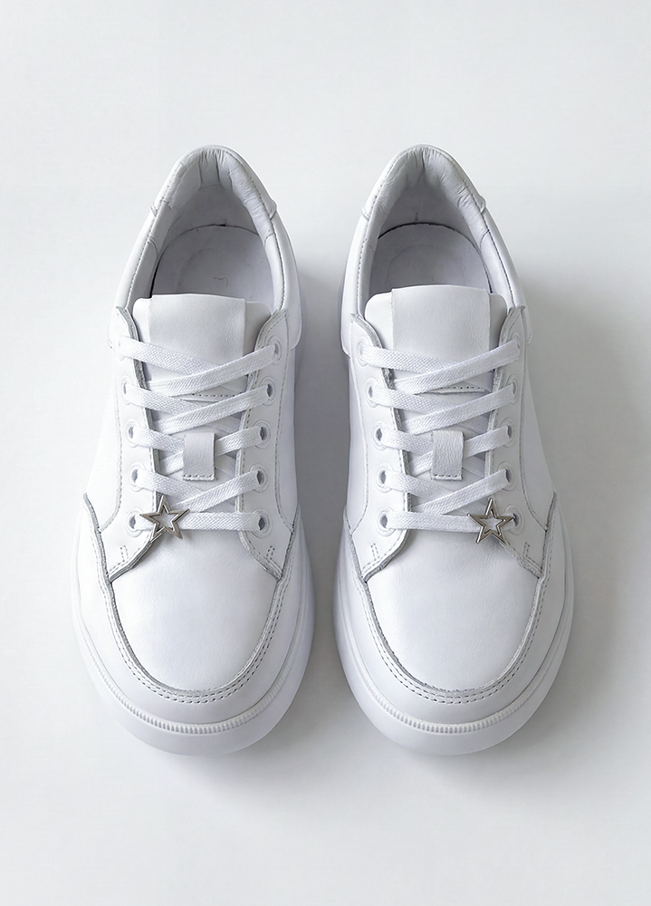 Кеди жіночі STAR шкіряні barefoot білі 8621-28