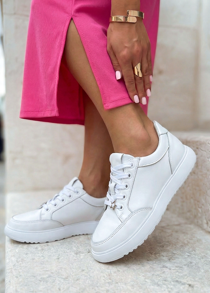 Кеди жіночі STAR шкіряні barefoot білі 8621-28