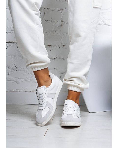 Кеди жіночі шкіряні білі ш+з Gazelles 8147-28