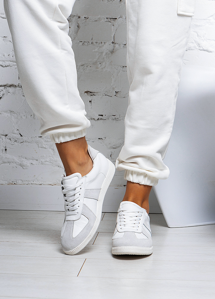 Кеди жіночі шкіряні білі ш+з Gazelles 8147-28