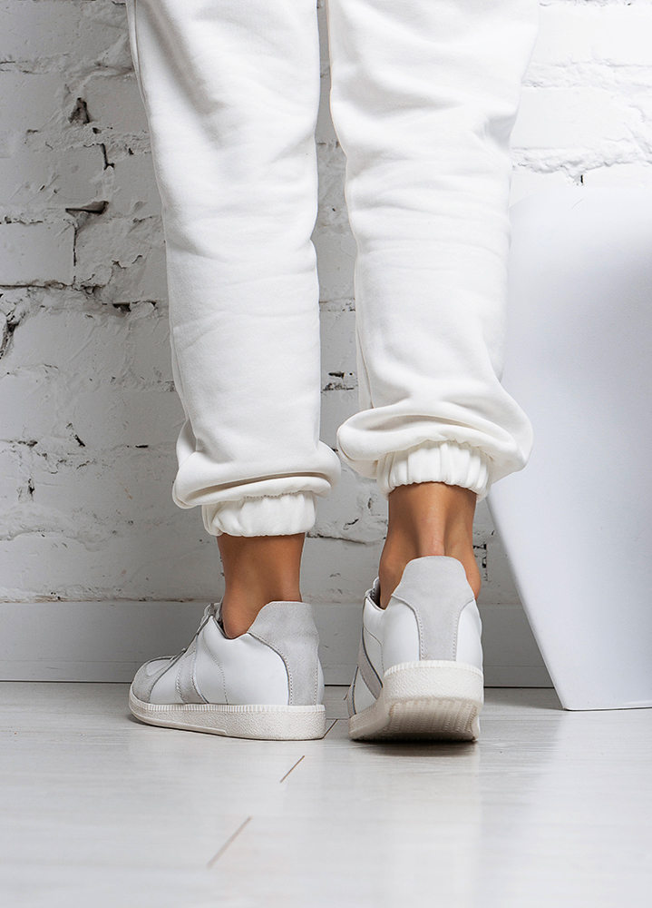 Кеди жіночі шкіряні білі ш+з Gazelles 8147-28