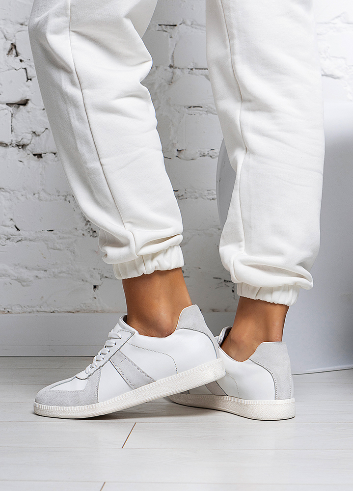 Кеди жіночі шкіряні білі ш+з Gazelles 8147-28