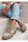 Кросівки жіночі BAREFOOT шкіряні бежеві 8559-28