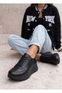 Кросівки жіночі шкіряні чорні LOOK 7979-28