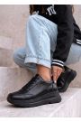 Кросівки жіночі шкіряні чорні LOOK 7979-28
