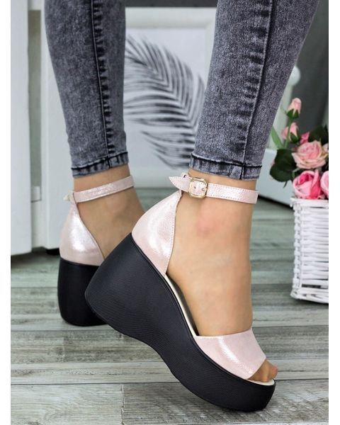 Босоножки пудра сатин Диодора (черн.) 7318-28 Босоножки пудра сатин Диодора (черн.) 7318-28