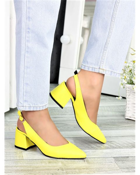 Туфли женские кожаные желтые Molly 7408-28