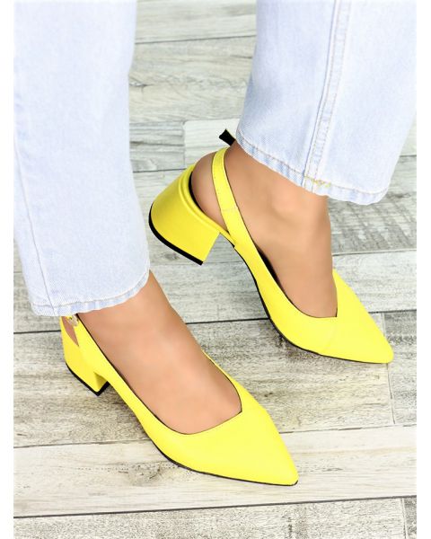 Туфли женские кожаные желтые Molly 7408-28