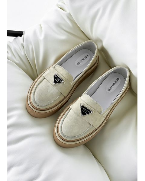 Туфлі лофери жіночі замшеві бежеві EMILY 8179-28 Туфлі лофери жіночі замшеві бежеві EMILY 8179-28