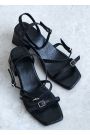 Босоножки каблук кожа черный 8433-28