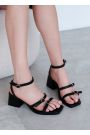 Босоножки каблук кожа черный 8433-28