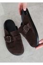 Шльопанці клоги замша brown 8465-28