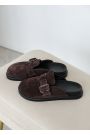 Шльопанці клоги замша brown 8465-28