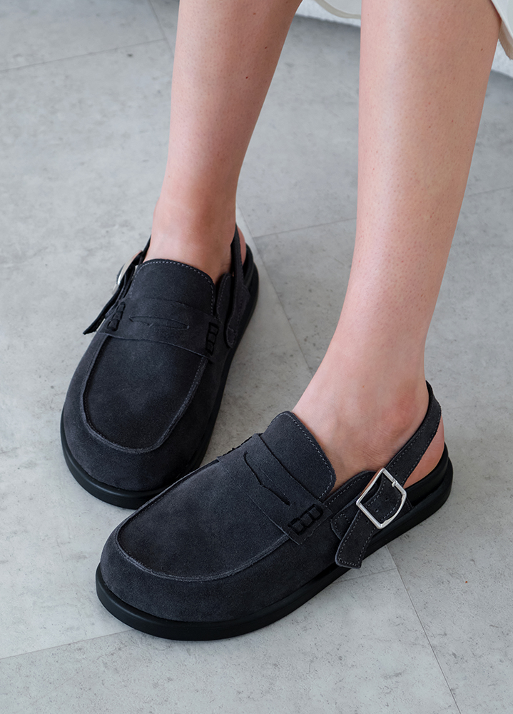 Клоги Barefoot замша серый 8476-28