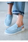 Клоги Barefoot замша голубой 8477-28