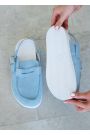Клоги Barefoot замша голубой 8477-28