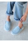 Клоги Barefoot замша голубой 8477-28