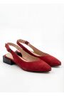 Туфлі босоніжки гострий ніс червона замша Rose 8666-28