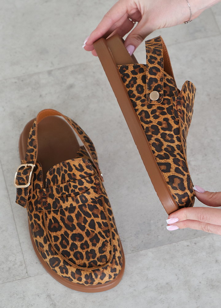 Клоги Barefoot шкіра леопард 8469-28