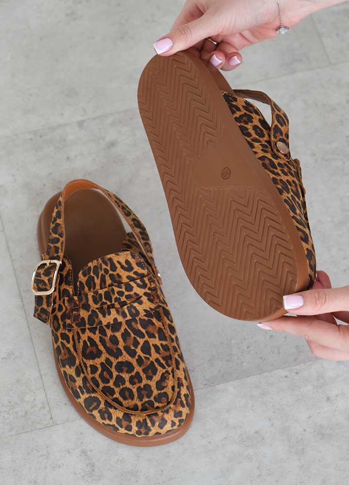 Клоги Barefoot шкіра леопард 8469-28