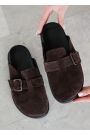 Шльопанці клоги замша brown 8465-28