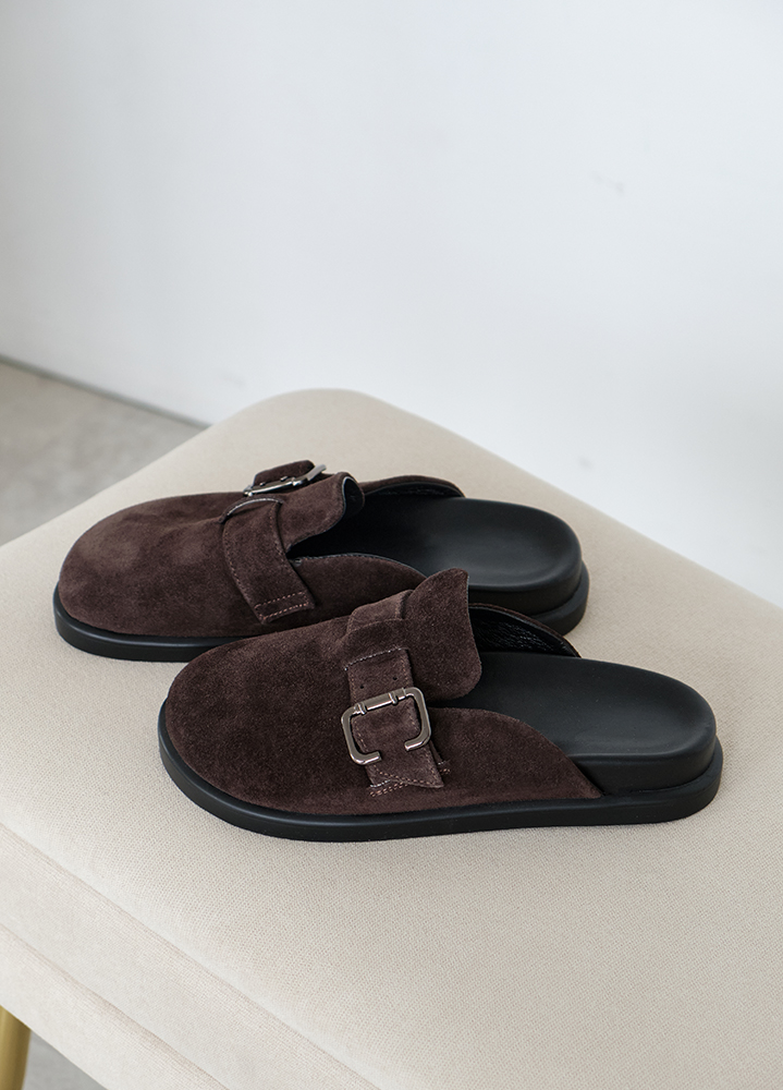 Шльопанці клоги замша brown 8465-28