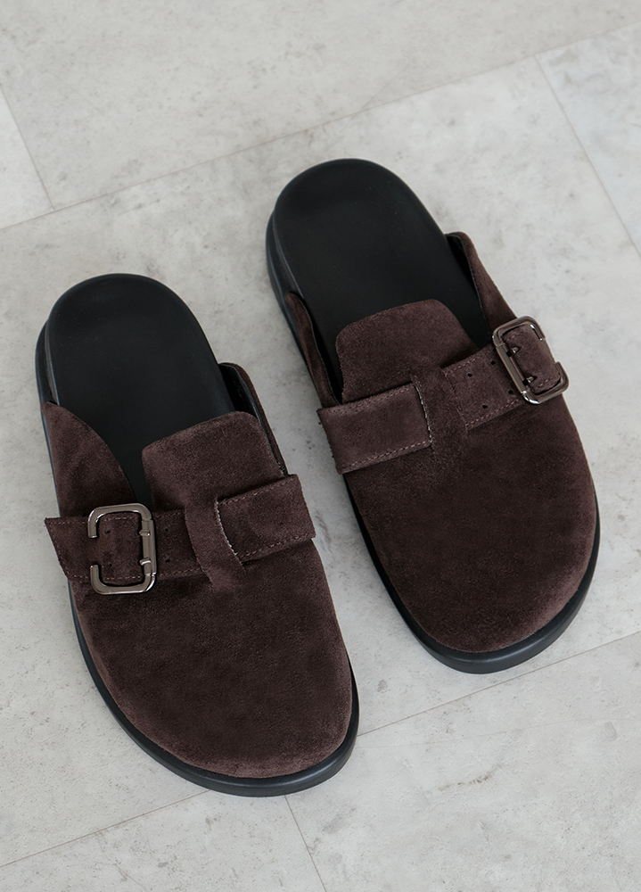 Шльопанці клоги замша brown 8465-28