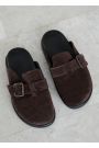 Шльопанці клоги замша brown 8465-28