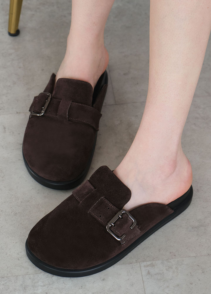 Шльопанці клоги замша brown 8465-28